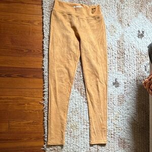 Buttery Soft Faux Suede Stretch Leggings in Camel / Honey Gold